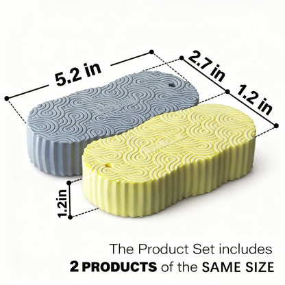 [2count]Magic Exfoliating Bath Sponge,3D Super Soft Exfoliating Bath Sponge,Skin Friendly and Reusable,Alternative to exfoliating Gloves,Random Color.