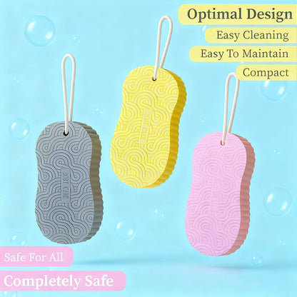 [2count]Magic Exfoliating Bath Sponge,3D Super Soft Exfoliating Bath Sponge,Skin Friendly and Reusable,Alternative to exfoliating Gloves,Random Color.