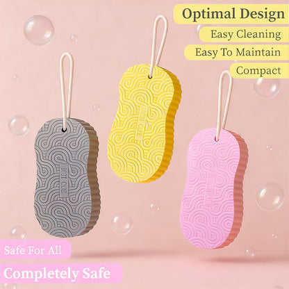 [2count]Magic Exfoliating Bath Sponge,3D Super Soft Exfoliating Bath Sponge,Skin Friendly and Reusable,Alternative to exfoliating Gloves,Random Color.