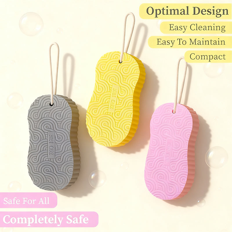 [2count]Magic Exfoliating Bath Sponge,3D Super Soft Exfoliating Bath Sponge,Skin Friendly and Reusable,Alternative to exfoliating Gloves,Random Color.