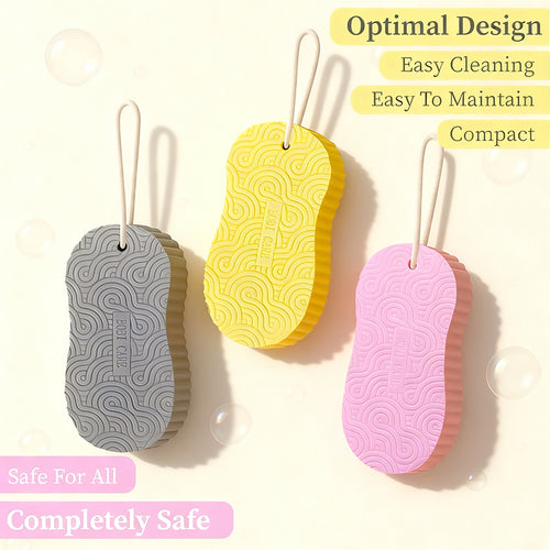 [2count]Magic Exfoliating Bath Sponge,3D Super Soft Exfoliating Bath Sponge,Skin Friendly and Reusable,Alternative to exfoliating Gloves,Random Color.